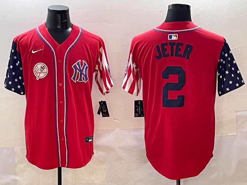 Men New York Yankees 2 Jeter Red a generation of national flags Jointly Name 2025 Nike MLB Jersey style 9